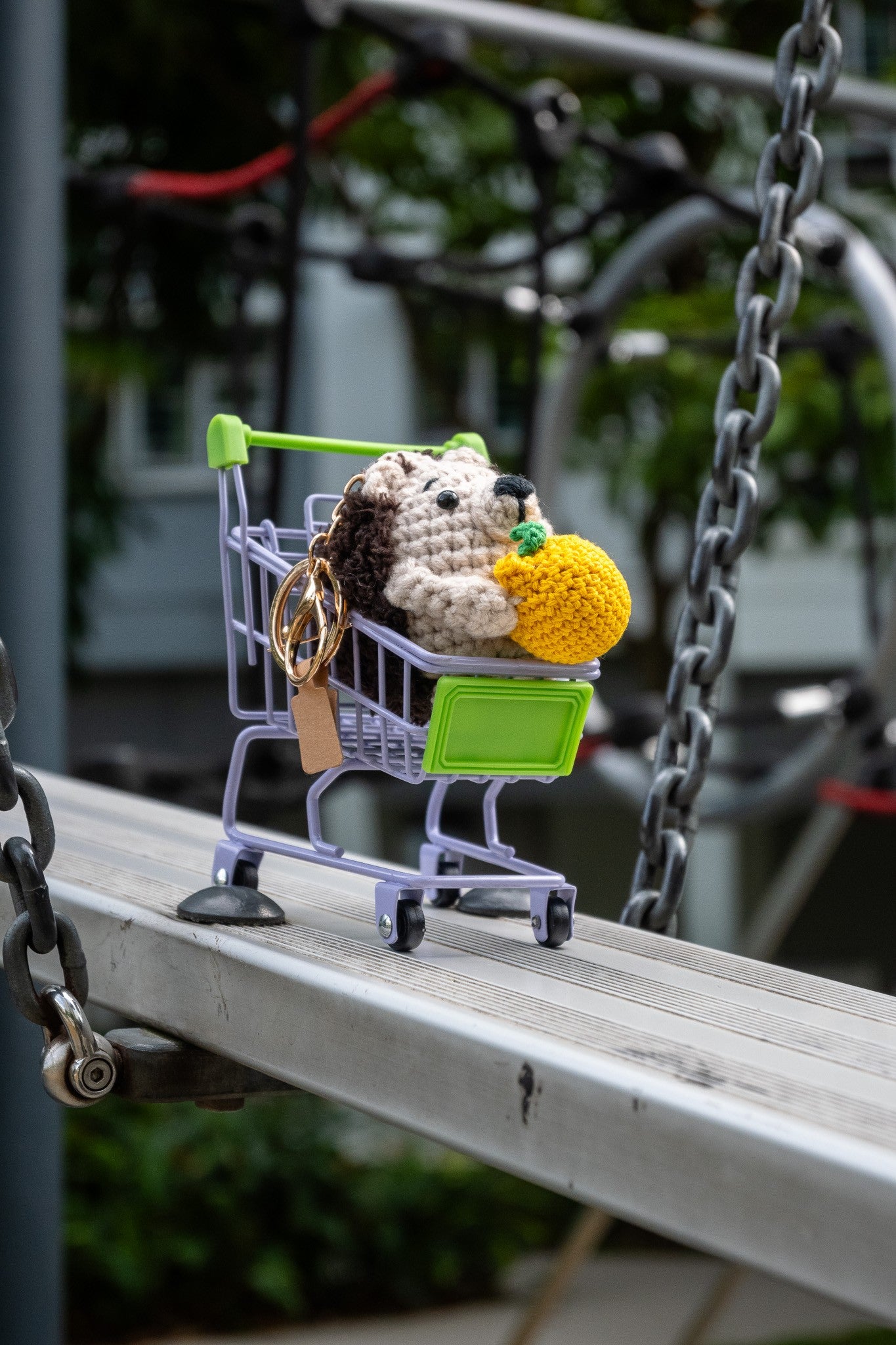 Crochet Hedgehog Key Ring (Lemon)