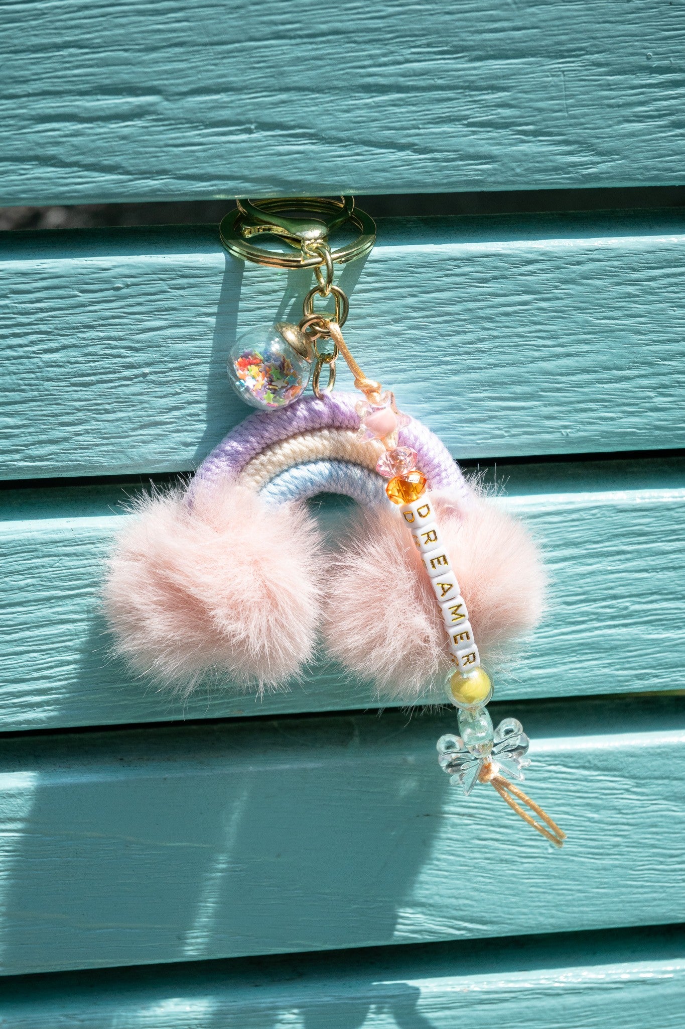 Rainbow Key Ring (Pastel Pink)
