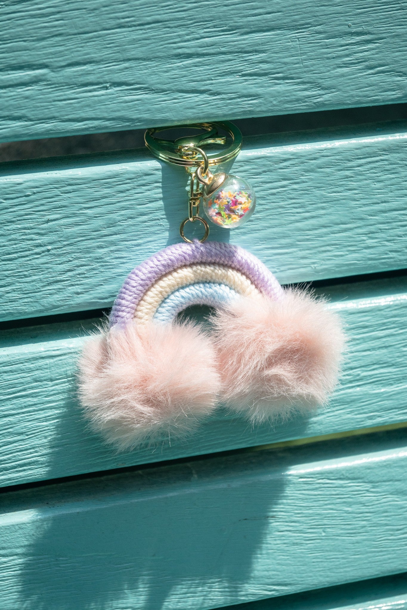 Rainbow Key Ring (Pastel Pink)