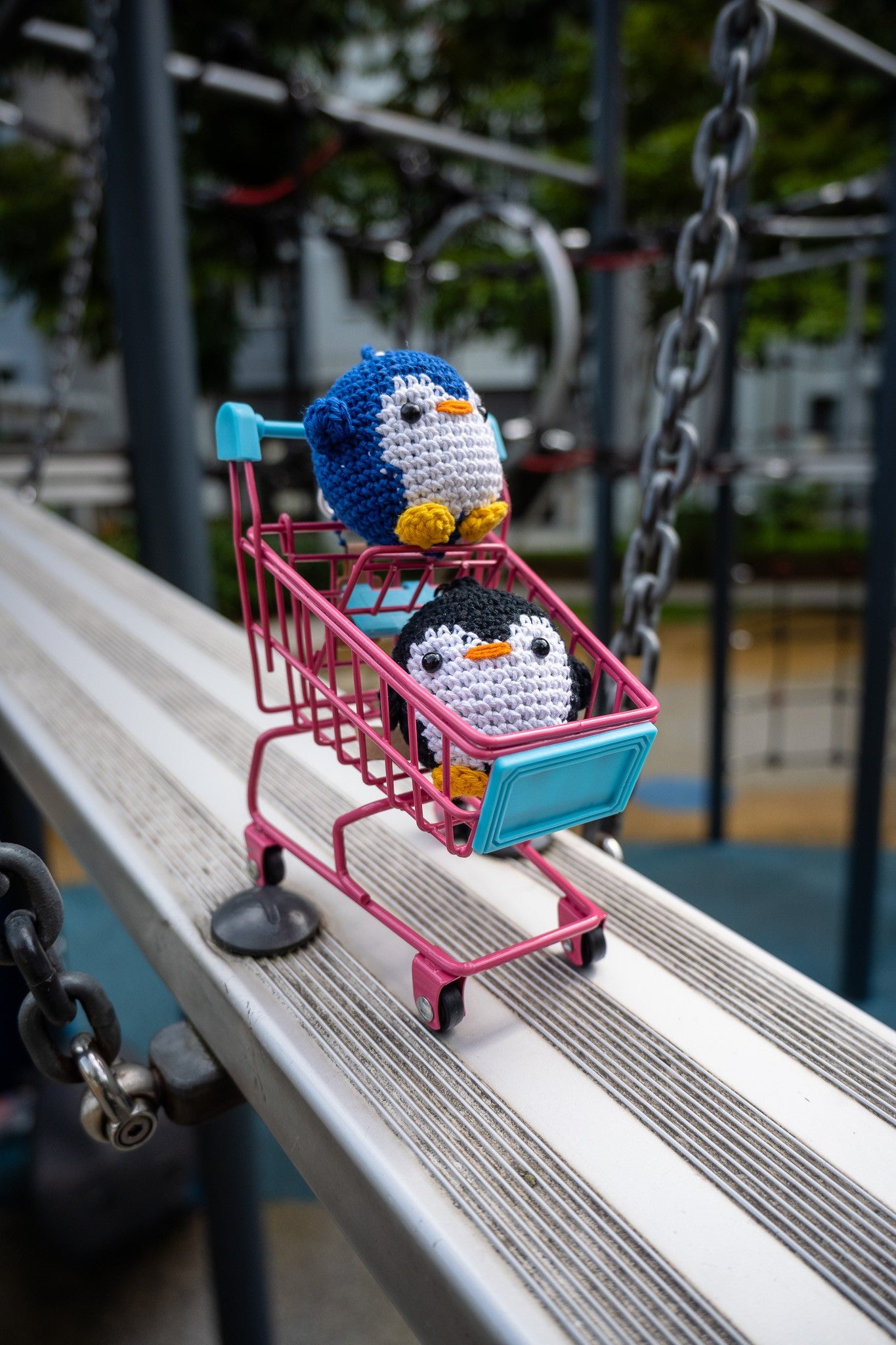 Crochet Pudgy Penguin Key Ring (Black)