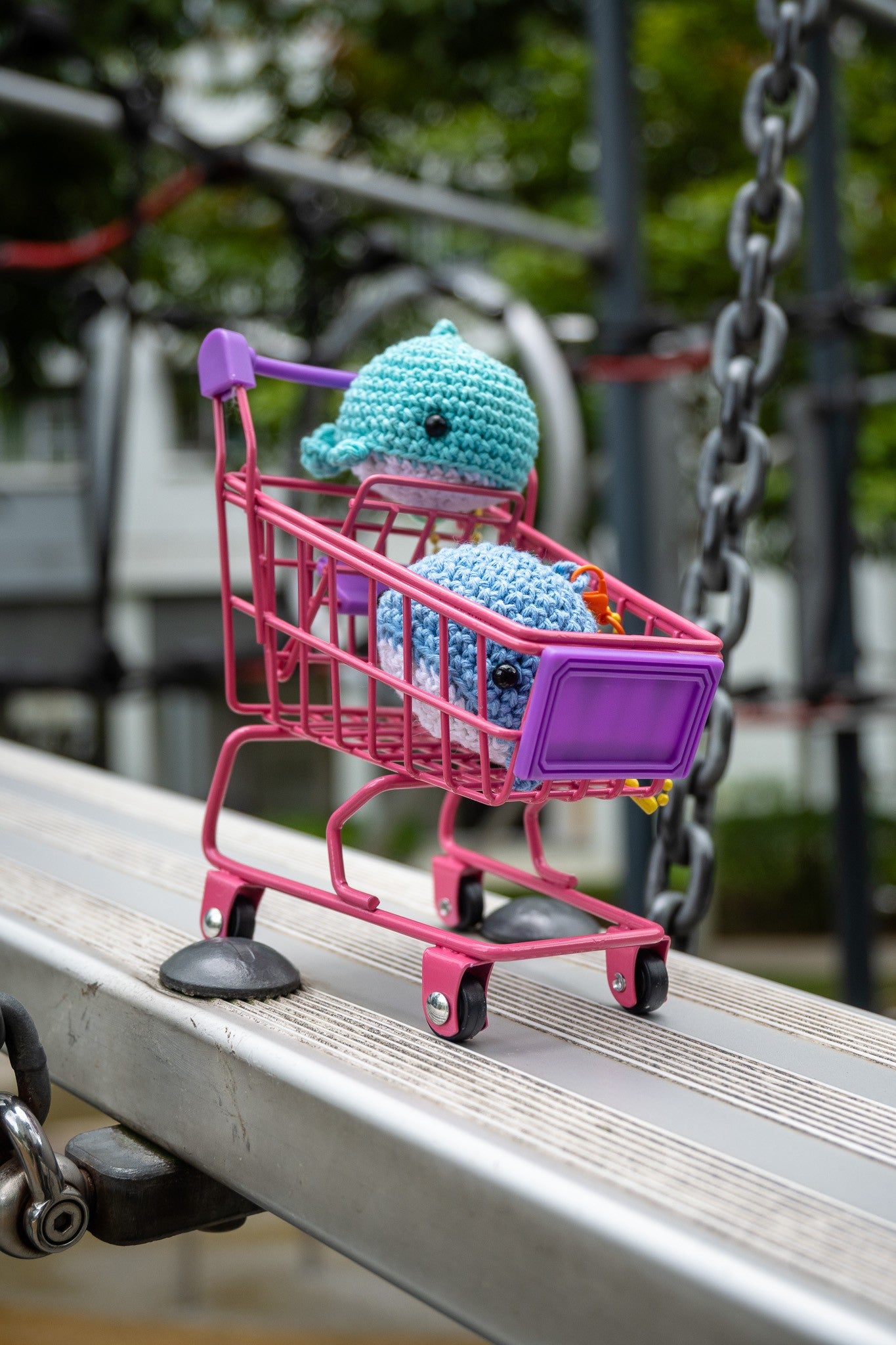 Crochet Whale Key Ring (Turquoise)