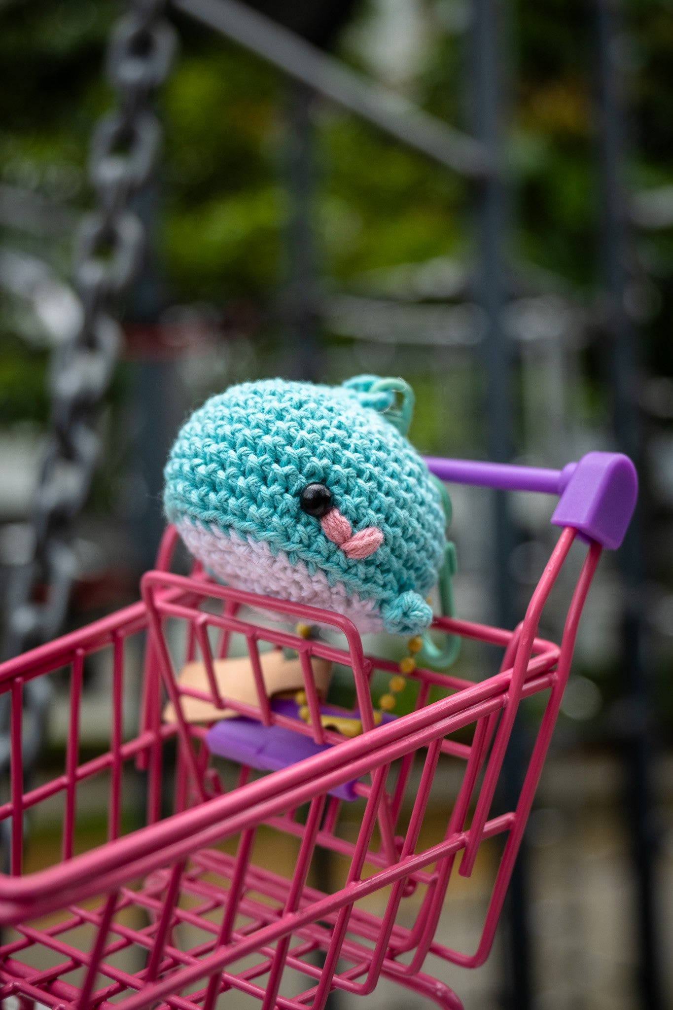 Crochet Whale Key Ring (Turquoise)