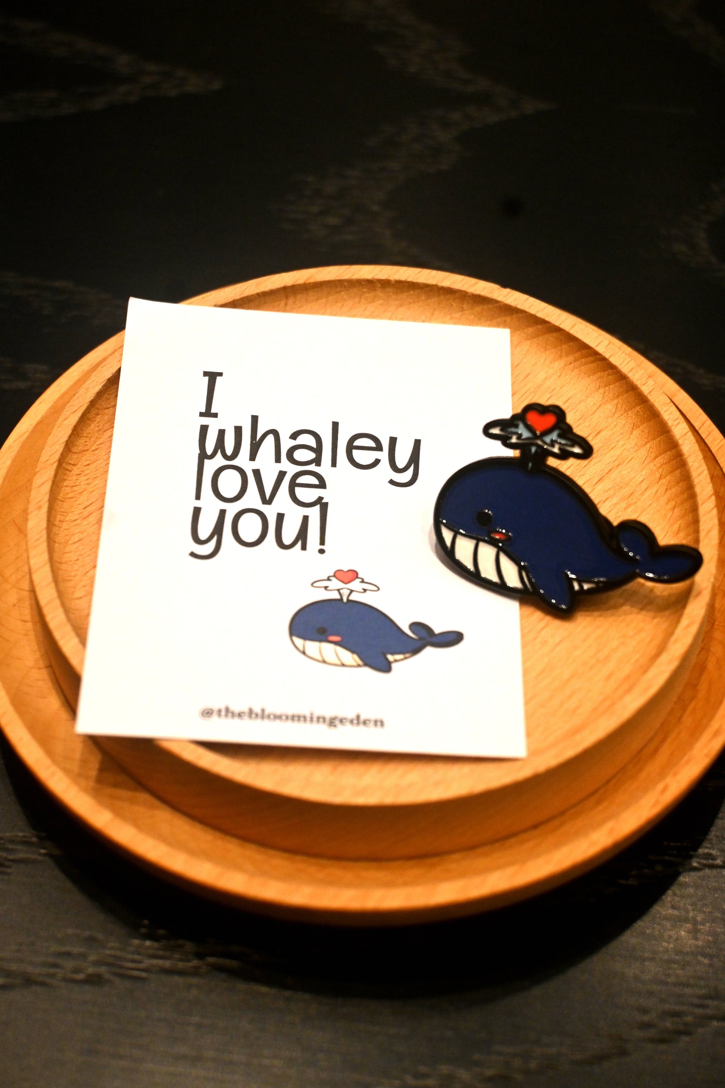 "I whaley love you" Enamel Pin (Navy Blue)