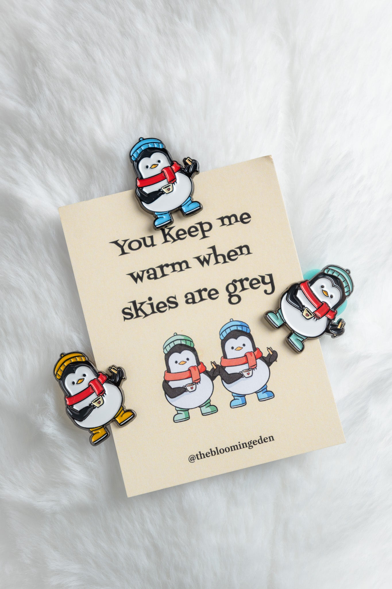 "Winter Penguin" Enamel Pin (Mustard Yellow)