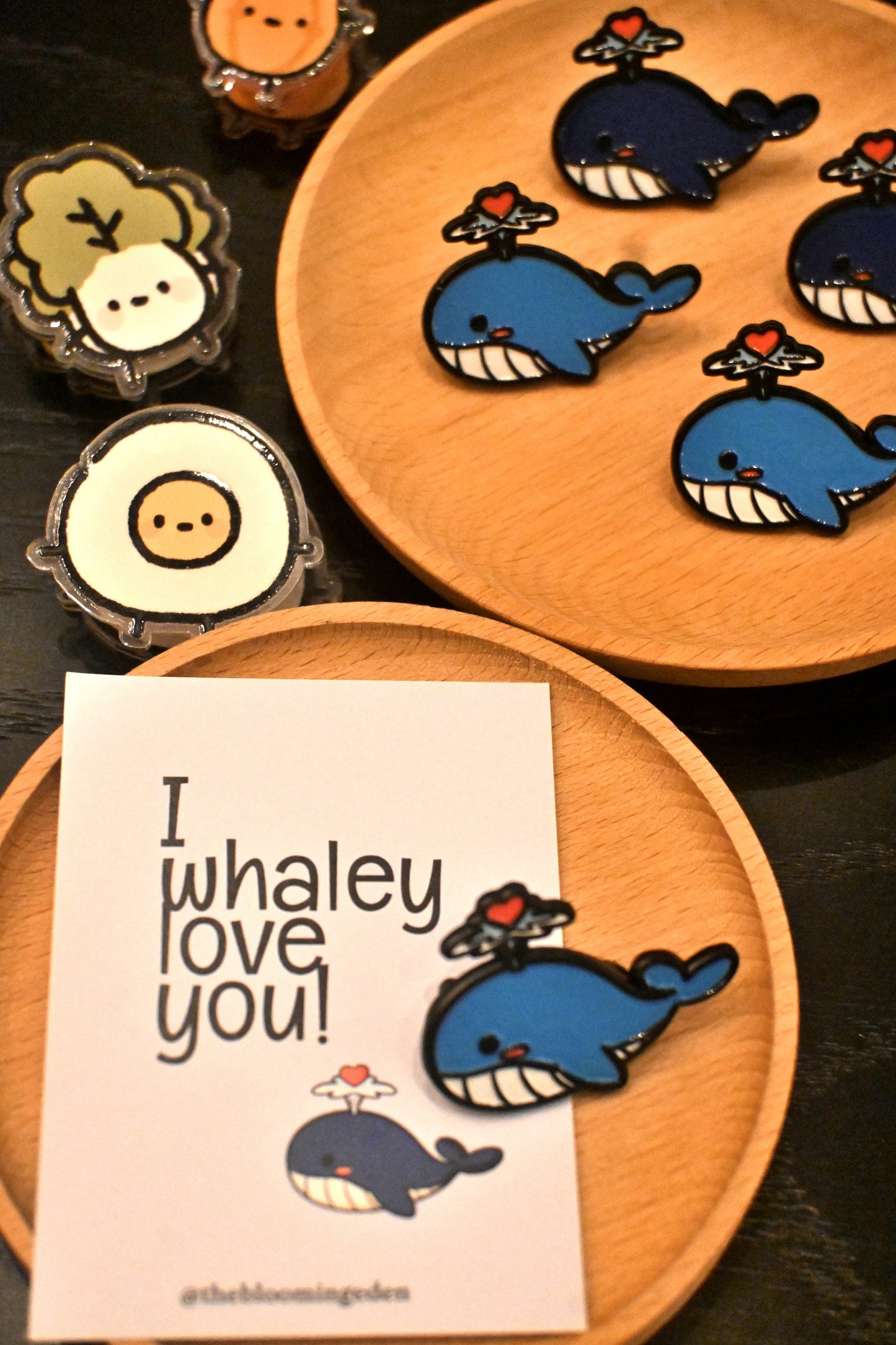 "I whaley love you" Enamel Pin (Navy Blue)