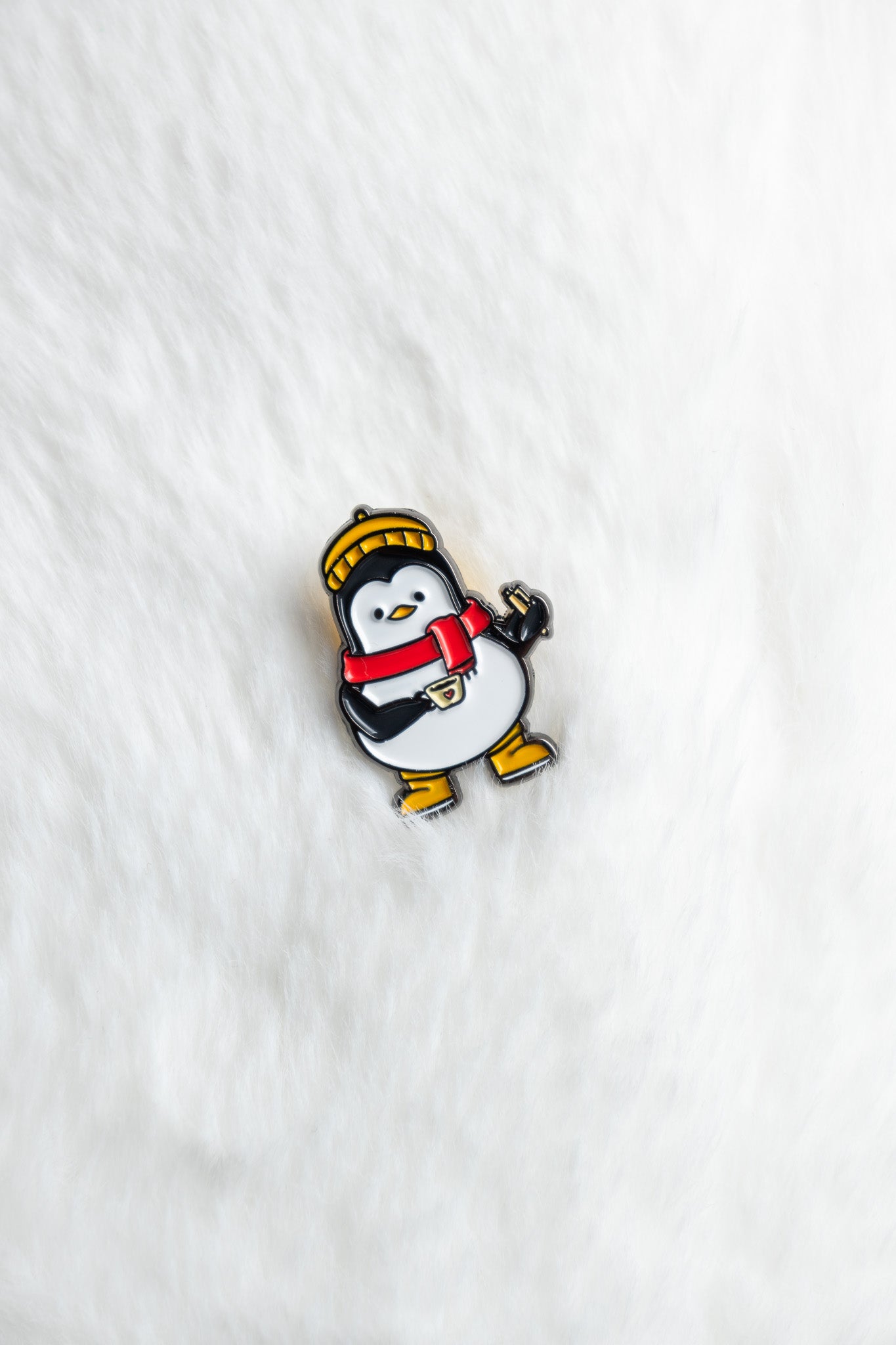 "Winter Penguin" Enamel Pin (Mustard Yellow)